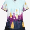 Butter-Soft Nordic Forest Berry Burst Women's 2-Pocket With Angled Welt V-Neck Print Scrub Top -Fashion Clothing TS631NFBB 1