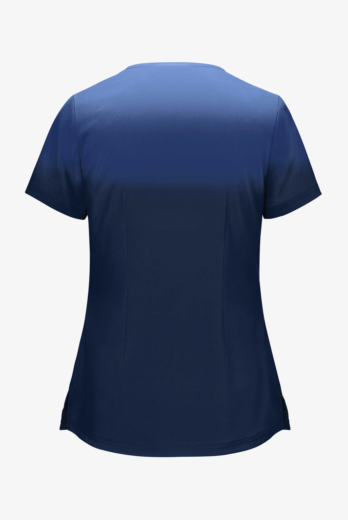 Butter-Soft STRETCH Prism Ombre Navy Women's 2-Pocket V-Neck Print Scrub Top 4 Butter-Soft STRETCH Prism Ombre Navy Women's 2-Pocket V-Neck Print Scrub Top - Image 2