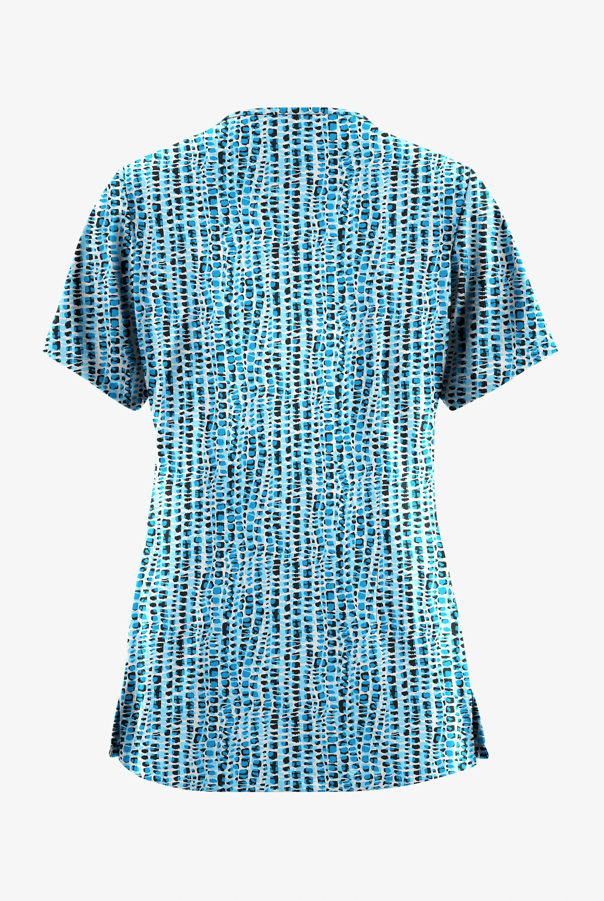UA Butter-Soft STRETCH Urban Animal Turquoise Women's 5-Pocket V-Neck Scrub Top 4 UA Butter-Soft STRETCH Urban Animal Turquoise Women's 5-Pocket V-Neck Scrub Top - Image 2