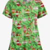 Butter-Soft Christmas Baubles Grass Green Women's 4-Pocket Rounded V-Neck Print Scrub Top 2 Butter-Soft Christmas Baubles Grass Green Women's 4-Pocket Rounded V-Neck Print Scrub Top -Fashion Clothing TS697CBGG 1