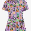 Butter-Soft Halloween Stickers Orchid Women's 4-Pocket Rounded V-Neck Print Scrub Top 1 Butter-Soft Halloween Stickers Orchid Women's 4-Pocket Rounded V-Neck Print Scrub Top -Fashion Clothing TS697HSOR 1