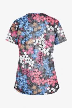 Butter-Soft Izmir Floral Pewter Women's 4-Pocket Rounded V-Neck Print Scrub Top 5 Butter-Soft Izmir Floral Pewter Women's 4-Pocket Rounded V-Neck Print Scrub Top -Fashion Clothing TS697IFPW 2