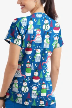 Butter-Soft Juggling Snowman Royal Women's 4-Pocket Rounded V-Neck Printed Scrub Top 7 Butter-Soft Juggling Snowman Royal Women's 4-Pocket Rounded V-Neck Printed Scrub Top -Fashion Clothing TS697JSRL 3