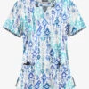 UA Butter-Soft STRETCH Cascading Ikat Amparo Blue Women's 4-Pocket Large Grommet Print Scrub Top 2 UA Butter-Soft STRETCH Cascading Ikat Amparo Blue Women's 4-Pocket Large Grommet Print Scrub Top -Fashion Clothing TS754CIA 1