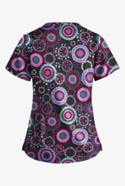 UA Butter-Soft STRETCH Floral Women’s 4-Pocket Grommet Neck Detail Scrub Top 7 UA Butter-Soft STRETCH Floral Women’s 4-Pocket Grommet Neck Detail Scrub Top -Fashion Clothing TS754OFBL 3