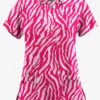UA Butter-Soft STRETCH Tiger Fantasy Fuchsia Women's 4-Pocket Grommet Printed Scrub Top 2 UA Butter-Soft STRETCH Tiger Fantasy Fuchsia Women's 4-Pocket Grommet Printed Scrub Top -Fashion Clothing TS754TFFC 1