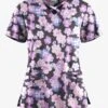 UA Butter-Soft STRETCH Blooms And Butterflies Pewter Women's 4-Pocket Crisscross Printed Scrub Top 2 UA Butter-Soft STRETCH Blooms And Butterflies Pewter Women's 4-Pocket Crisscross Printed Scrub Top -Fashion Clothing TS756BSPW 1