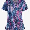 UA Butter-Soft STRETCH Cascading Ikat Rosebud Women's 4-Pocket Criss Cross Print Scrub Top 1 UA Butter-Soft STRETCH Cascading Ikat Rosebud Women's 4-Pocket Criss Cross Print Scrub Top -Fashion Clothing TS756CIR 1