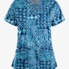 UA Butter-Soft STRETCH Dondo Patchwork Navy Women's 4-Pocket Criss Cross Print Scrub Top 2 UA Butter-Soft STRETCH Dondo Patchwork Navy Women's 4-Pocket Criss Cross Print Scrub Top -Fashion Clothing TS756DPY 1