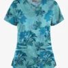 UA Butter-Soft STRETCH Garden Lilies Aqua Moon Women's 4-Pocket Criss Cross Print Scrub Top 2 UA Butter-Soft STRETCH Garden Lilies Aqua Moon Women's 4-Pocket Criss Cross Print Scrub Top -Fashion Clothing TS756GLQ 1