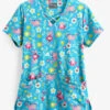 UA Butter-Soft STRETCH Lemur Love Turquoise Women's 4-Pocket Criss Cross Print Scrub Top 1 UA Butter-Soft STRETCH Lemur Love Turquoise Women's 4-Pocket Criss Cross Print Scrub Top -Fashion Clothing TS756LET 1
