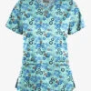 UA Butter-Soft STRETCH Petite Floral Aqua Moon Women's 4-Pocket Criss Cross Print Scrub Top 2 UA Butter-Soft STRETCH Petite Floral Aqua Moon Women's 4-Pocket Criss Cross Print Scrub Top -Fashion Clothing TS756PFQ 1