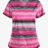 UA Butter-Soft STRETCH Reigning Stripes Rosebud Women's 4-Pocket Criss Cross Print Scrub Top -Fashion Clothing TS756RGS 1