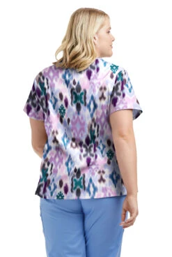 UA Butter-Soft STRETCH Varna Ikat Orchid Women's 4-Pocket Crisscross Printed Scrub Top 7 UA Butter-Soft STRETCH Varna Ikat Orchid Women's 4-Pocket Crisscross Printed Scrub Top -Fashion Clothing TS756VIOR 3