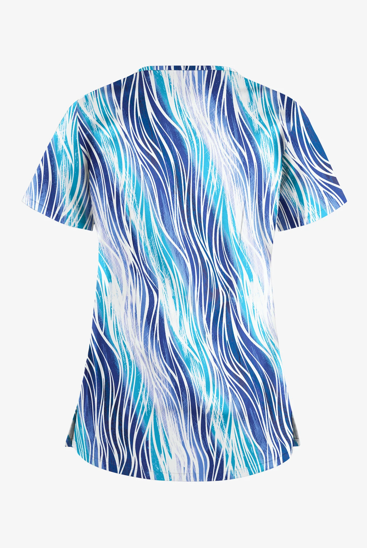 UA Butter-Soft STRETCH Water Waves Women's 4-Pocket Crisscross Print Scrub Top 4 UA Butter-Soft STRETCH Water Waves Women's 4-Pocket Crisscross Print Scrub Top - Image 2