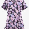 UA Butter-Soft STRETCH Blooms And Butterflies Pewter Women's 3-Pocket V-Neck Mock Wrap Scrub Top -Fashion Clothing TS929BSPW 092123 1