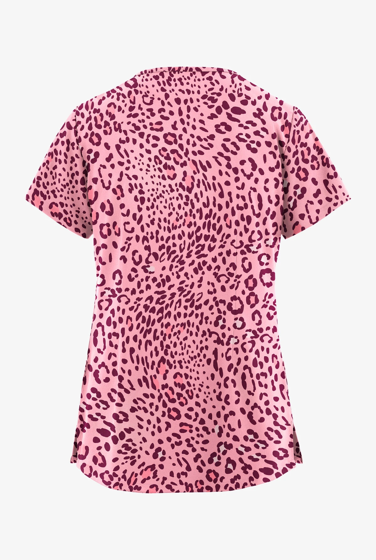 UA Butter-Soft STRETCH Summer Animal Wine Women's 3-Pocket V-Neck Mock Wrap Scrub Top 4 UA Butter-Soft STRETCH Summer Animal Wine Women's 3-Pocket V-Neck Mock Wrap Scrub Top - Image 2