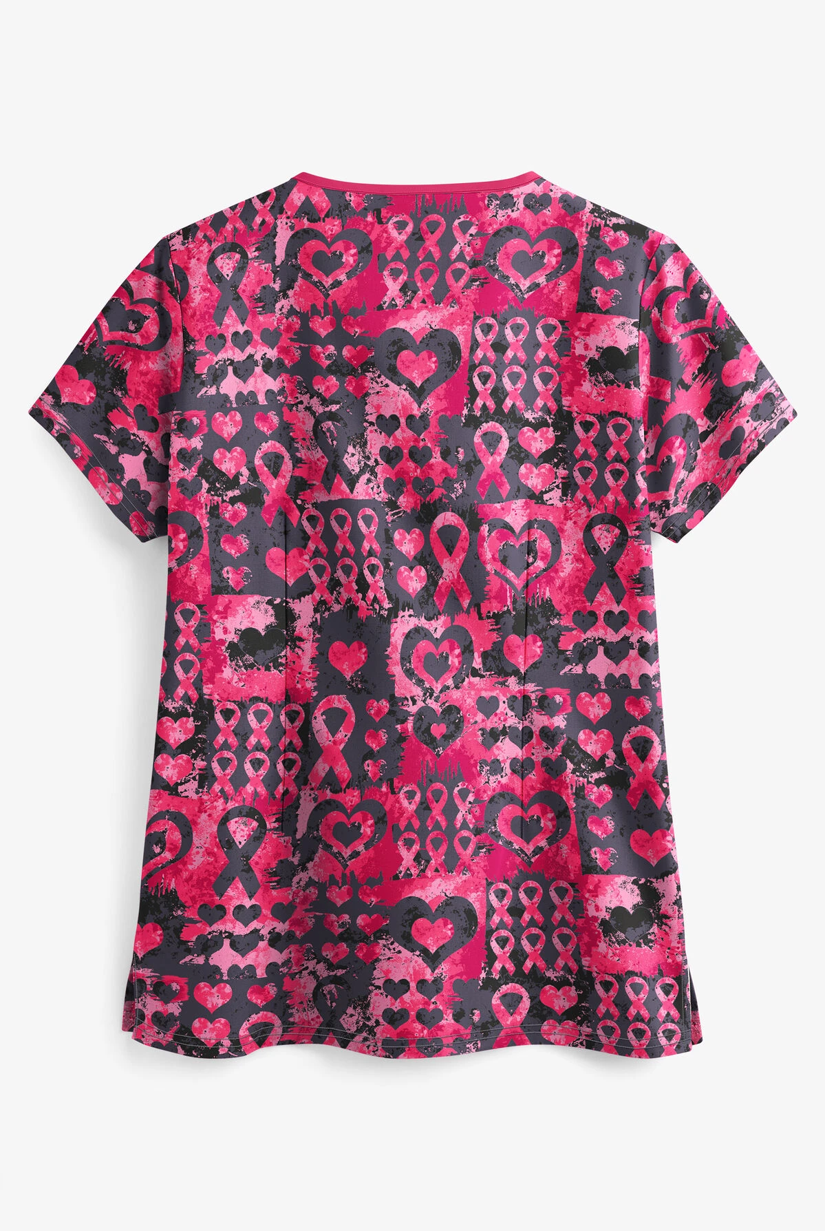 UA Best Buy Scrubs Pink Ribbon Passion Granite Women's 4-Pocket Princess Seam Print Scrub Top 4 UA Best Buy Scrubs Pink Ribbon Passion Granite Women's 4-Pocket Princess Seam Print Scrub Top - Image 2