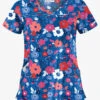 UA Palace Floral Royal Women's 4-Pocket Princess Seam Printed Scrub Top 2 UA Palace Floral Royal Women's 4-Pocket Princess Seam Printed Scrub Top -Fashion Clothing UA864PCF 1