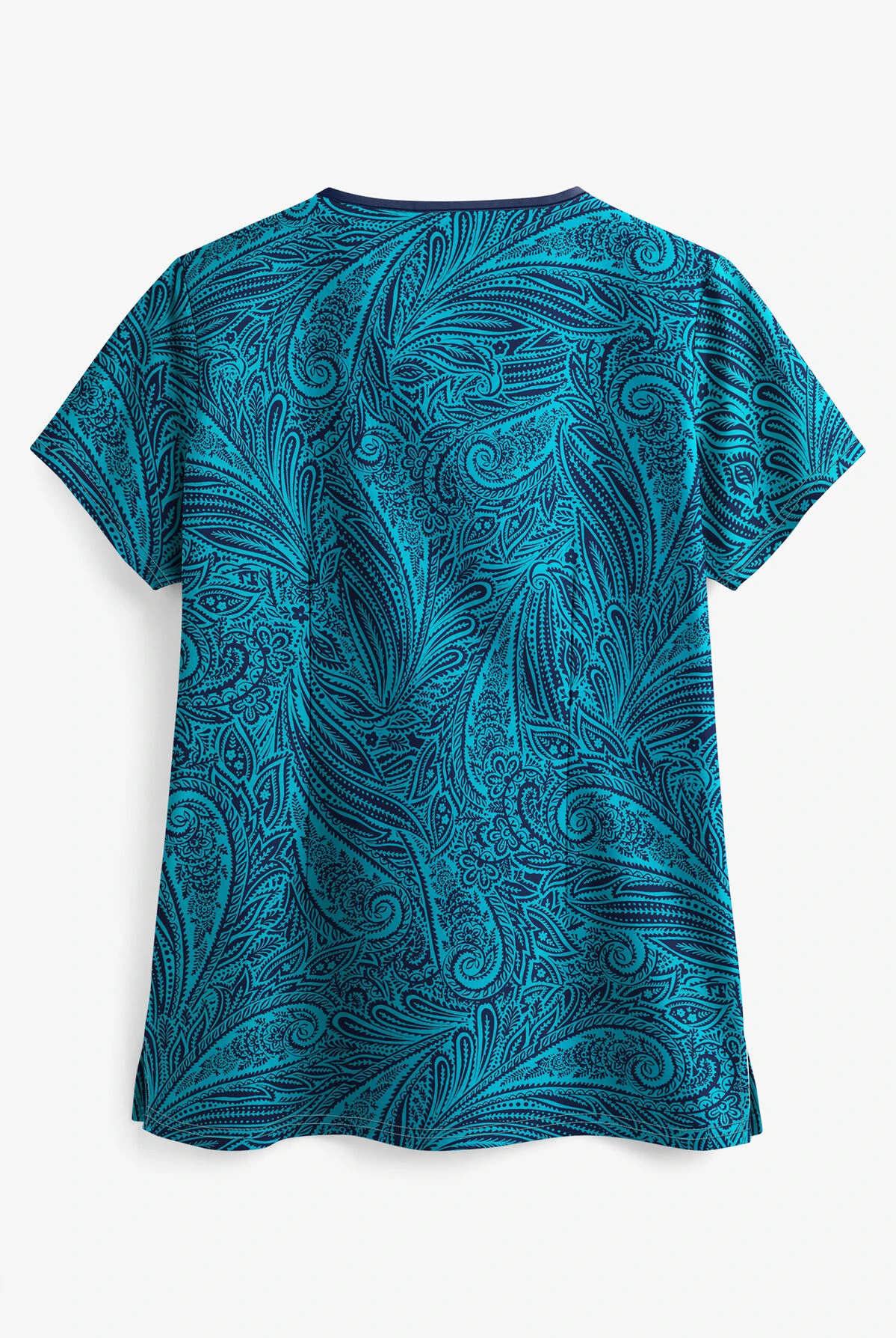 UA Paisley Delight Turquoise Women's 4-Pocket Princess Seam Print Scrub Top 4 UA Paisley Delight Turquoise Women's 4-Pocket Princess Seam Print Scrub Top - Image 2