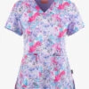 UA Exclusive Zavate Ava Therese Summer Breeze Floral Women's 2-Pocket STRETCH V-Neck Print Top -Fashion Clothing Z1054SMB 1