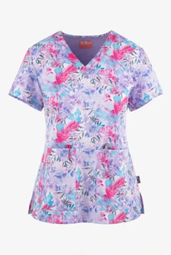 Fashion Clothing 3 UA Exclusive Zavate Ava Therese Summer Breeze Floral Women's 2-Pocket STRETCH V-Neck Print Top